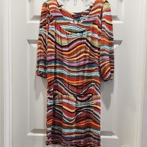 BCBGMaxAzria Colorful Striped Long Sleeve Dress